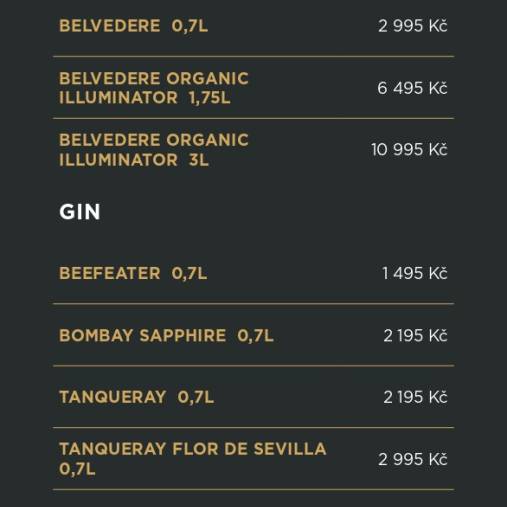Bottle service - 1 page